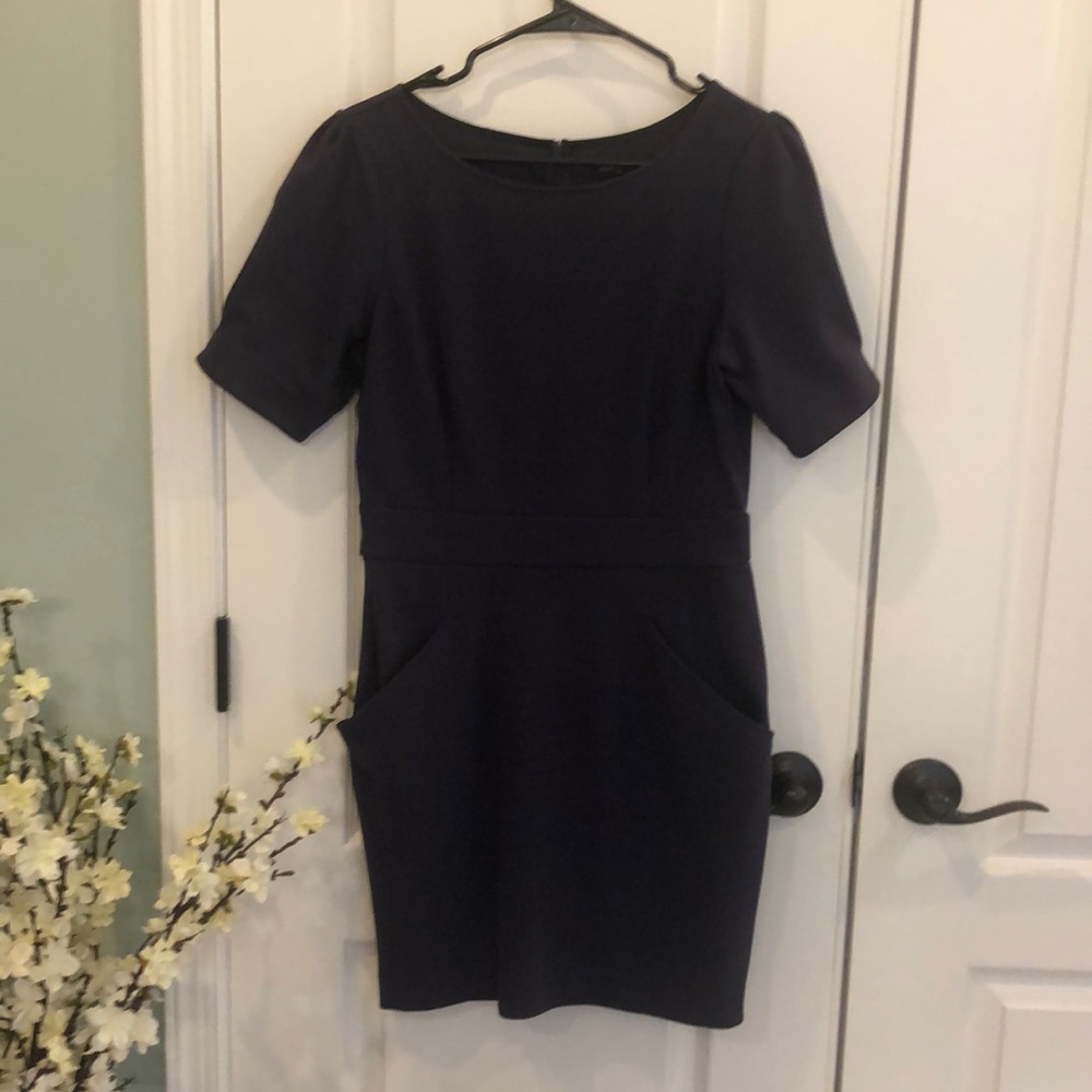 Purple shirt sleeve dress